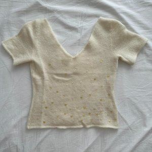 Women's Cream and White Jumper